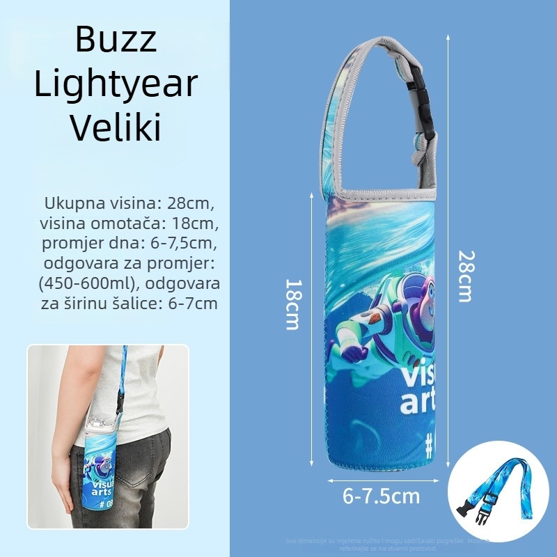 Dječji presječeni termos torbica s križnim remenom, univerzalni remen, zaštitna torbica za bocu vode, otporna na padove (Brand: Friendly; Materijal: Tkanina; Stil: Kreativan; Kvaliteta: Kvalificiran proizvod)