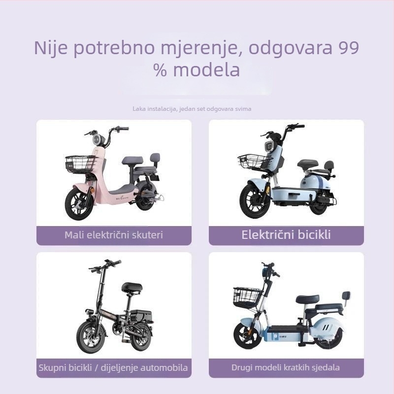 Zimska navlaka za sjedalo električnog bicikla, pamuk, bez punila, bez loga