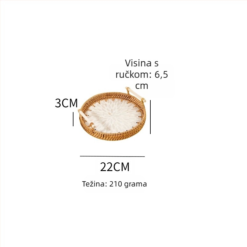 Pleten tanjur za voće, materijal: drugi, jednostavan stil, lagani luksuzni retro, izdanje ljeto 2021