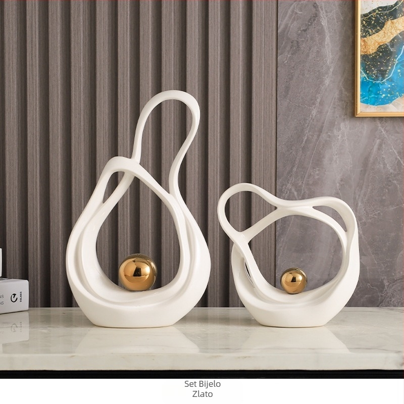 Porcelanska geometrijska dekoracija za dnevni boravak i hodnik, moderan minimalistički stil, brend Elegant Four Seasons, pogodan poklon