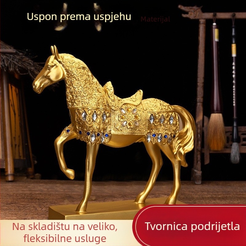 Dekorativna figura konja za ured - smola, moderan minimalistički stil, ručno bojano, idealan poslovni dar