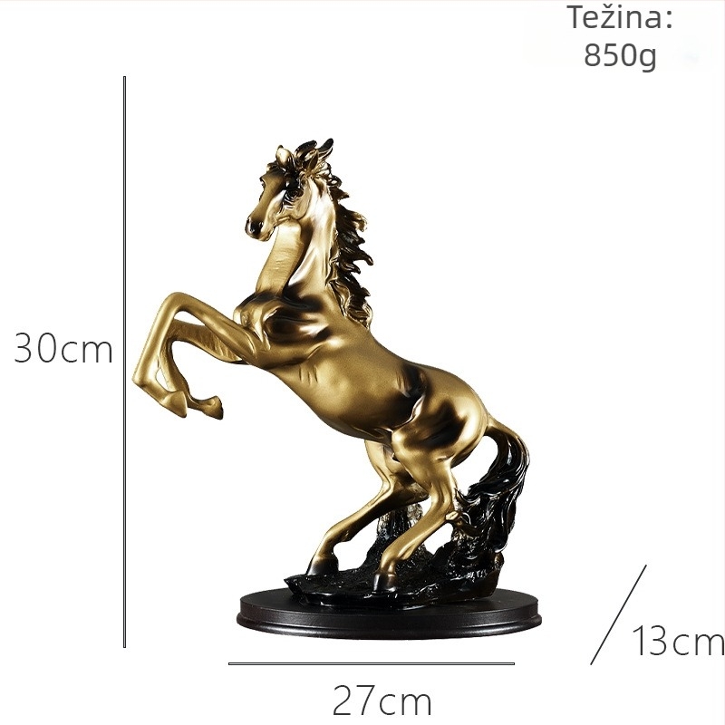 Dekorativna figura konja za ured - smola, moderan minimalistički stil, ručno bojano, idealan poslovni dar