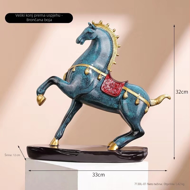 Dekorativna figura konja za ured - smola, moderan minimalistički stil, ručno bojano, idealan poslovni dar
