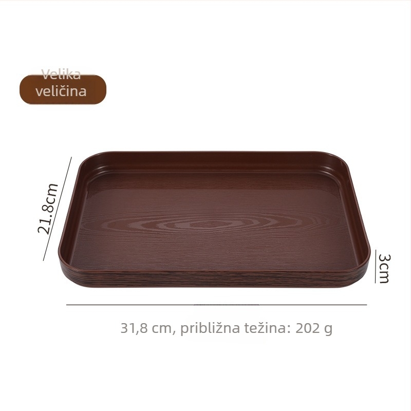 Posuda za posluživanje, PP plastika s drvenim uzorkom i mramornim uzorkom; moguć otisak logotipa; prilagodba; moderni nordijski stil; serija Wood Grain Pallet