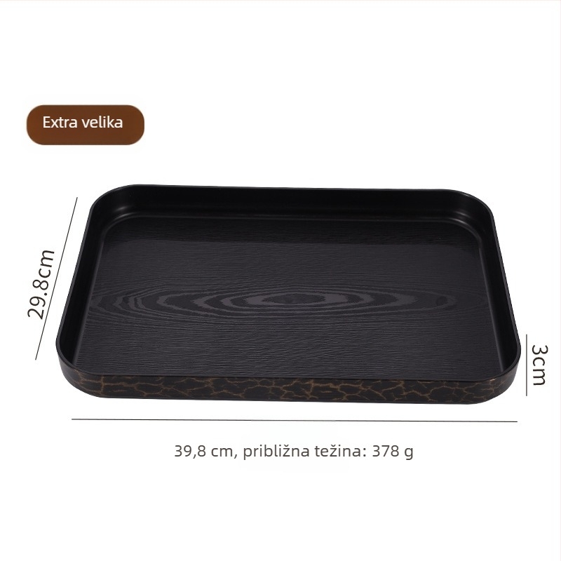 Posuda za posluživanje, PP plastika s drvenim uzorkom i mramornim uzorkom; moguć otisak logotipa; prilagodba; moderni nordijski stil; serija Wood Grain Pallet