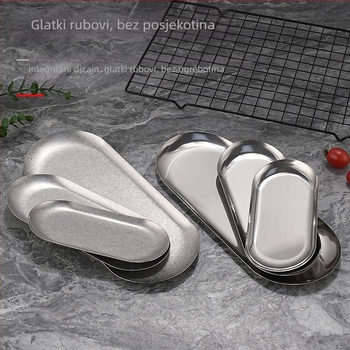 Nordijski stil – ovalni posuda od nehrđajućeg čelika s zlatnom završnicom – retro pladanj za nakit, pladanj za ručnike i pladanj za dim sum