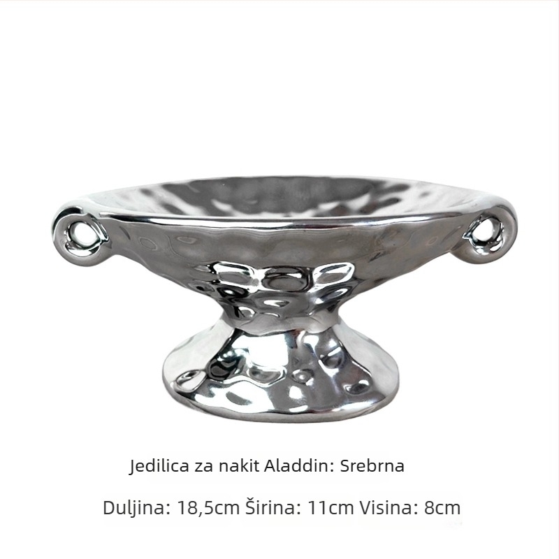 Keramički pladanj za aromaterapiju s dvostrukim ručkama, vintage-retro stil, za ulaz i ukrase na stolnom prostoru