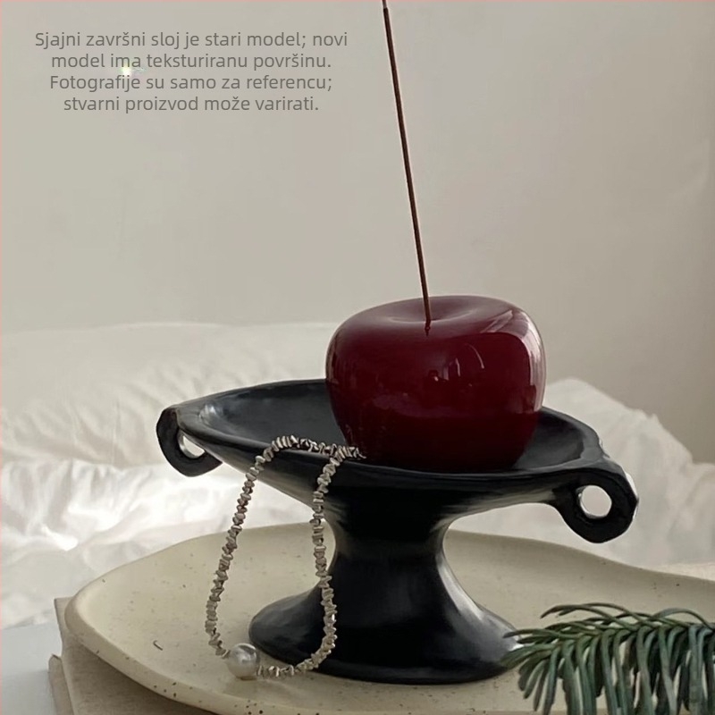 Keramički pladanj za aromaterapiju s dvostrukim ručkama, vintage-retro stil, za ulaz i ukrase na stolnom prostoru