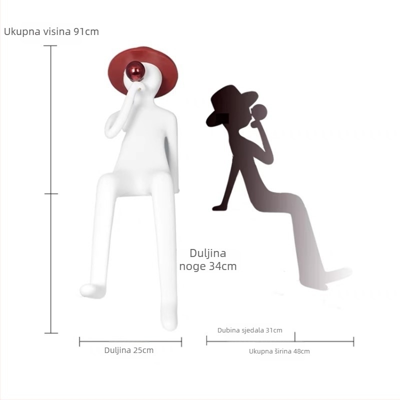 Sjedena skulptura od smole: dječak drži balone i puše mjehuriće, jednostavan i moderan stil; Materijal: smola + nehrđajući čelik; Zanat: Drugo; Poklon: Osobni poklon