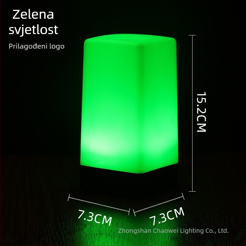 LED punjiva noćna lampica za stol, kvadratni model HT-TD1W020, plastični držač, moderni minimalistički stil, OEM logotip