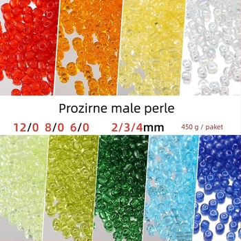 Dječji pleteni narukvica od prozirnih staklenih perlica – rižaste perle, DIY dodaci