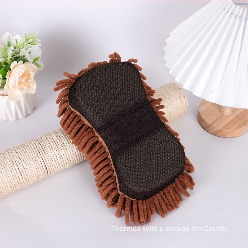 Auto čistač spužva i chenille krpa — upija vodu; materijal: spužva + chenille; vlakna: blended yarn; težina: 55 g (kratko vlakno) / 85 g (dugo vlakno); funkcija: čišćenje auta