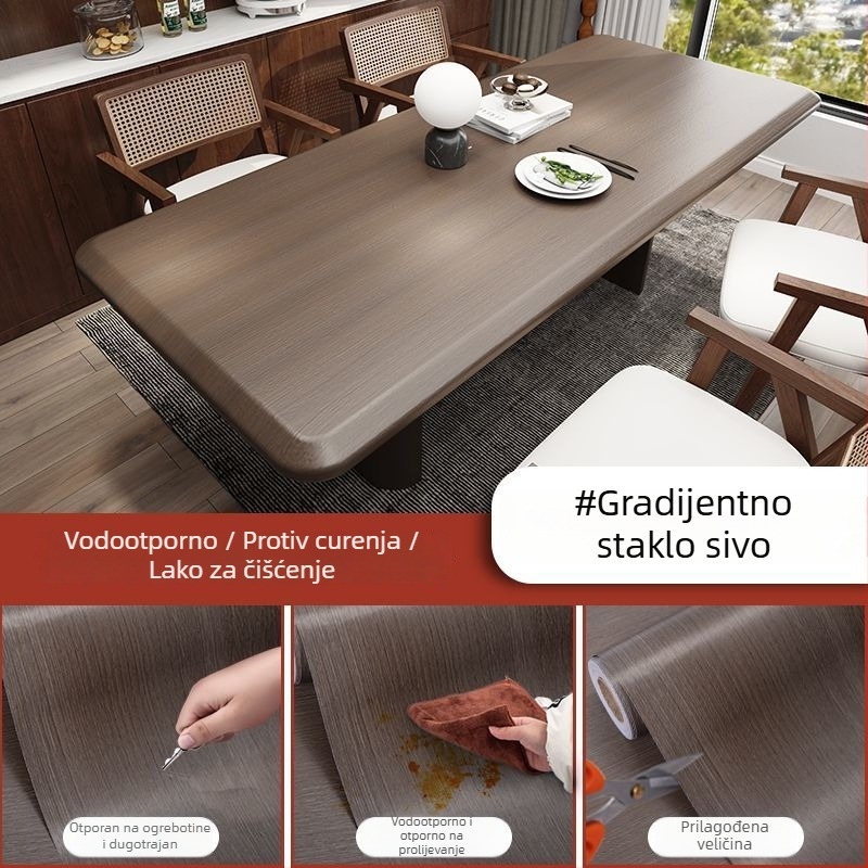Prozirni PVC zaštitni film za površine - mat završna obrada, otpornost na visoke temperature i opekline, za stolić za kavu i mramorni stol za blagovanje, 2-djelni set