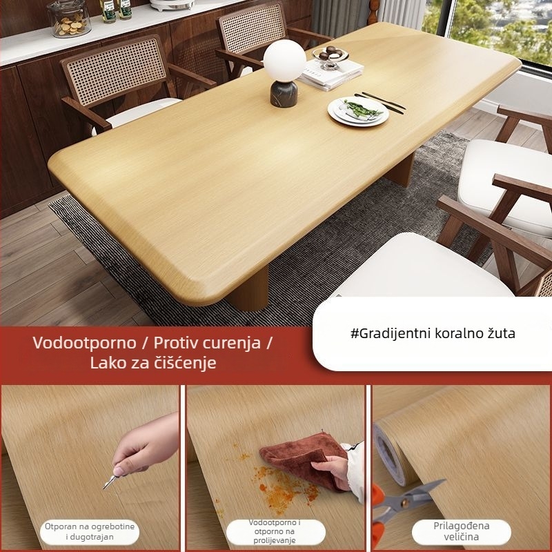 Prozirni PVC zaštitni film za površine - mat završna obrada, otpornost na visoke temperature i opekline, za stolić za kavu i mramorni stol za blagovanje, 2-djelni set