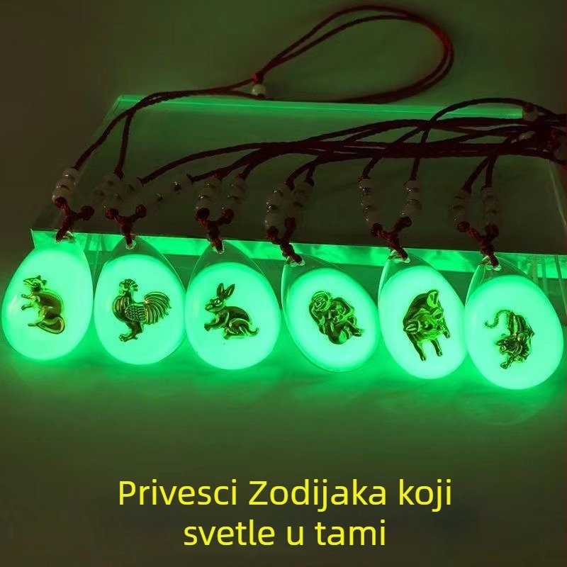 Sjajna ogrlica sa zodijalnim kristalnim privjeskom, 12 znakova, ručna izrada, lanac od užeta, unisex