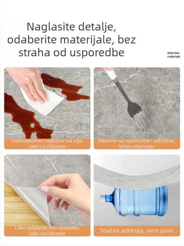 PVC naljepnica za zid za ormare, mramorni uzorak, 1 kom, otporna na vatru, vodootporna, jednostavan moderan stil