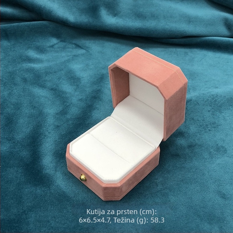 Osmougl kutija za nakit s flanelnom uloškom za pakiranje bisernog nakita (Materijal: flanel; Vrsta pakiranja: kutija za pakiranje; Razina pakiranja: prodajno/terminalno pakiranje; Svrha: pakiranje bisernog nakita; Zalihe: spremne zalihe (prilagodba))