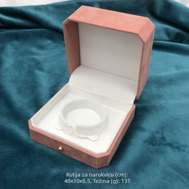Osmougl kutija za nakit s flanelnom uloškom za pakiranje bisernog nakita (Materijal: flanel; Vrsta pakiranja: kutija za pakiranje; Razina pakiranja: prodajno/terminalno pakiranje; Svrha: pakiranje bisernog nakita; Zalihe: spremne zalihe (prilagodba))