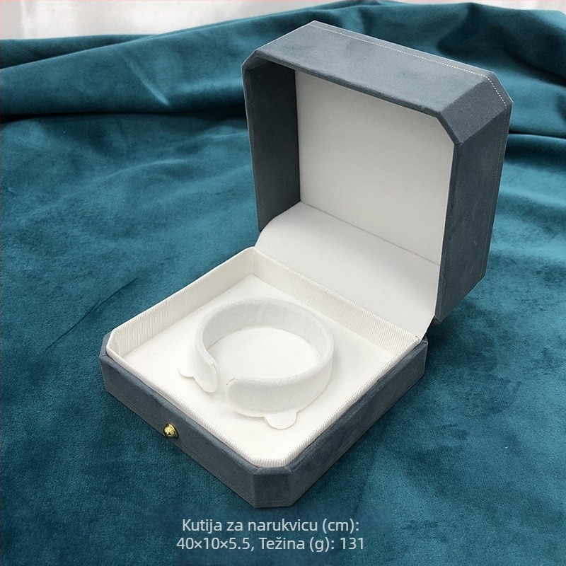 Osmougl kutija za nakit s flanelnom uloškom za pakiranje bisernog nakita (Materijal: flanel; Vrsta pakiranja: kutija za pakiranje; Razina pakiranja: prodajno/terminalno pakiranje; Svrha: pakiranje bisernog nakita; Zalihe: spremne zalihe (prilagodba))