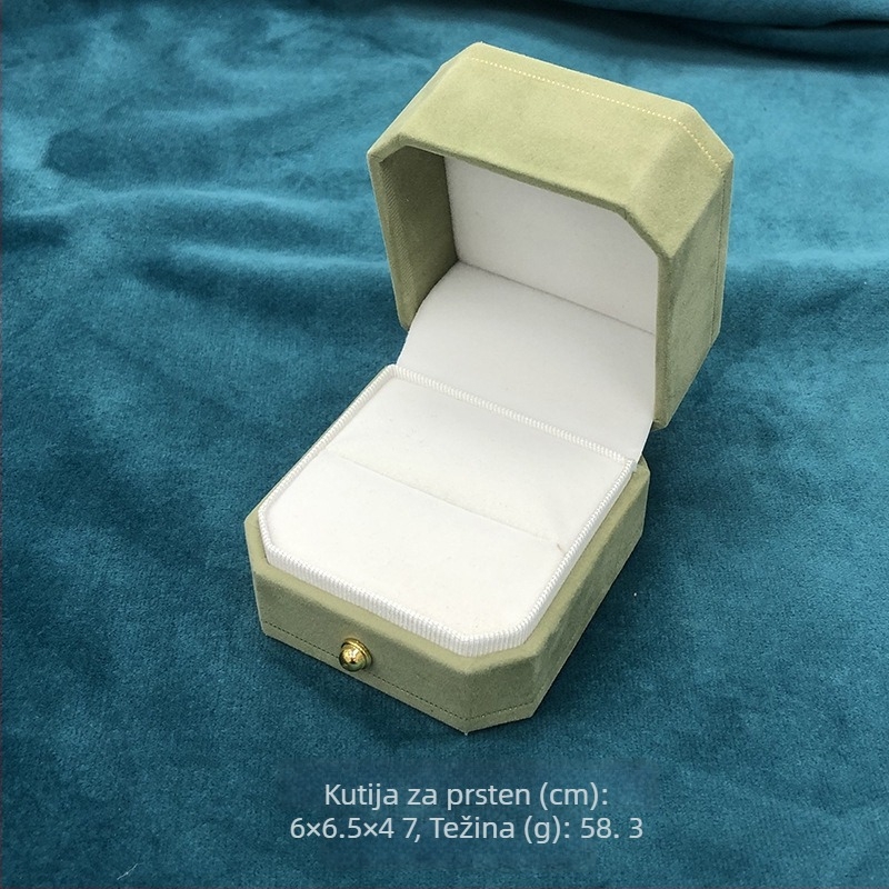 Osmougl kutija za nakit s flanelnom uloškom za pakiranje bisernog nakita (Materijal: flanel; Vrsta pakiranja: kutija za pakiranje; Razina pakiranja: prodajno/terminalno pakiranje; Svrha: pakiranje bisernog nakita; Zalihe: spremne zalihe (prilagodba))