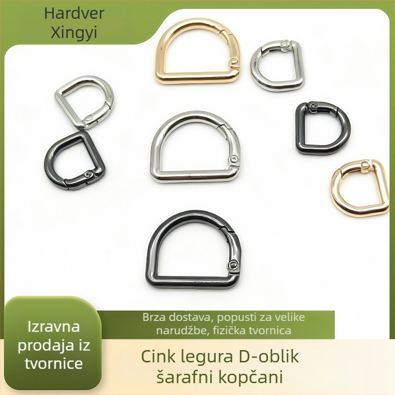 Set hardvera za torbe u D-obliku: prsten s oprugom, D‑kopča, kopča za naramenicu | Metal | Jesensko izdanje 2024 | Pribor za prtljagu