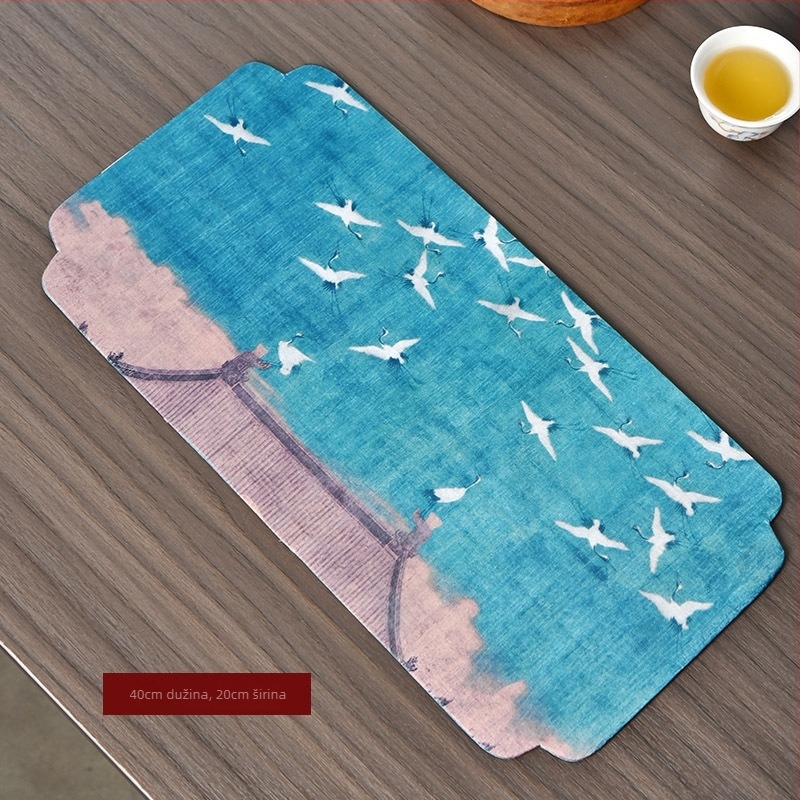 Čajna podloška od platna, ručno oslikana, moderni stil, pakiranje u OPP vrećici