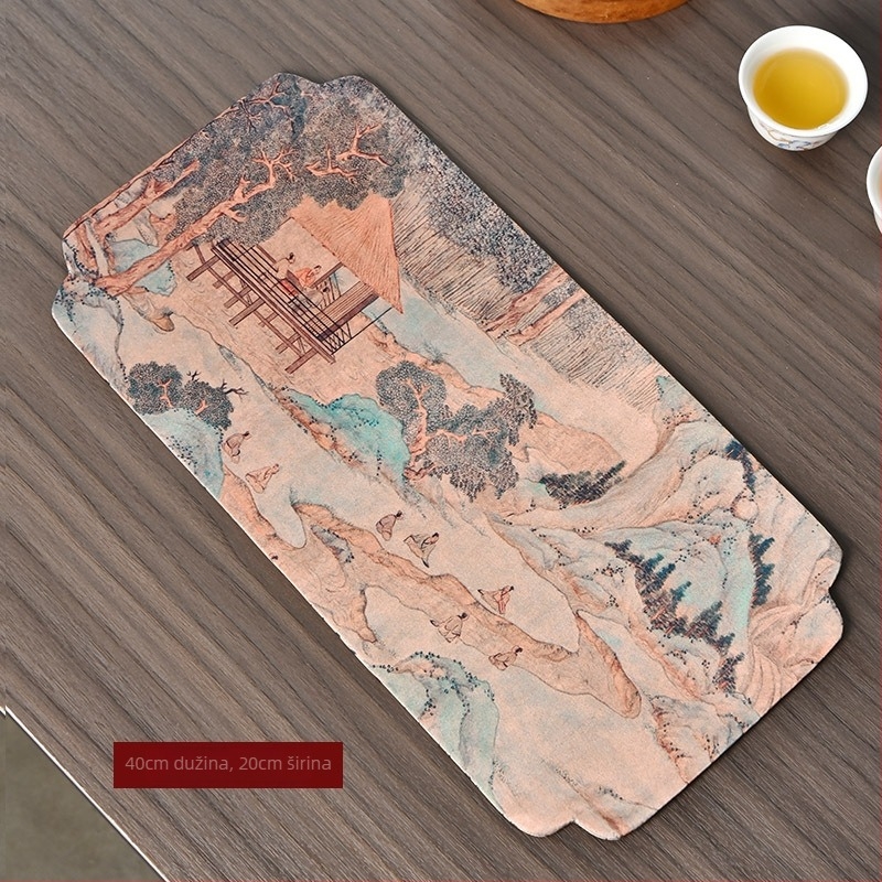 Čajna podloška od platna, ručno oslikana, moderni stil, pakiranje u OPP vrećici