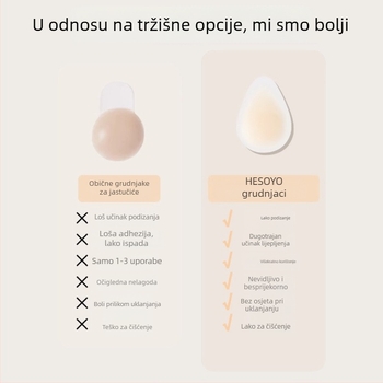 Kapljasti silikonirani grudni flaster, tanak, prozračan, nevidljiv ispod vjenčanice, protiv opuštanja