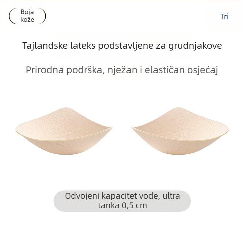 Tanki latex jastučići za grudi za kupaći kostim i sportski grudnjak, podizanje malog poprsja, umetci u čašice oblika kapljice vode