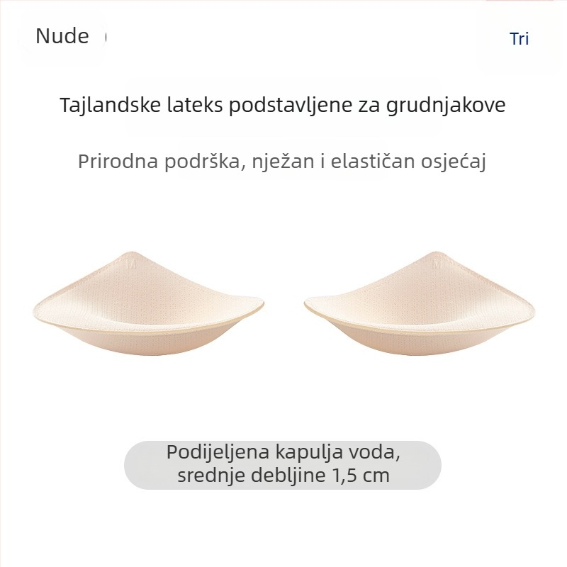 Tanki latex jastučići za grudi za kupaći kostim i sportski grudnjak, podizanje malog poprsja, umetci u čašice oblika kapljice vode