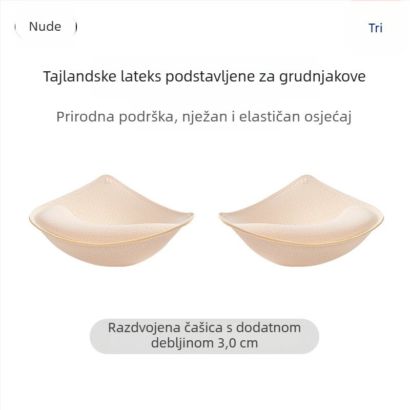 Tanki latex jastučići za grudi za kupaći kostim i sportski grudnjak, podizanje malog poprsja, umetci u čašice oblika kapljice vode