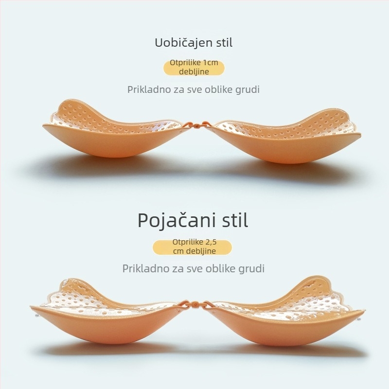 Pokrivači bradavica i nevidljivi grudnjak za svadbene fotografije — silikon, krilasti oblik, prozračan, podizanje i skupljanje, nevidljiv