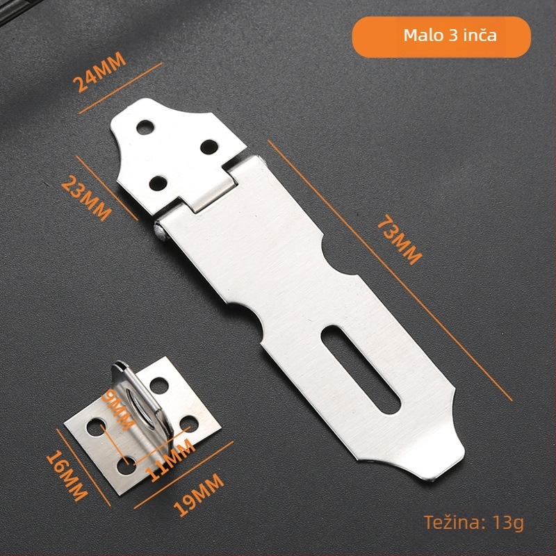 Ploca zaključavanja od nehrđajućeg čelika, model 06 Lock Card, za ladice, ormane, drvene kutije, prozore i vrata, završna obrada wire-drawing, moderan minimalistizam