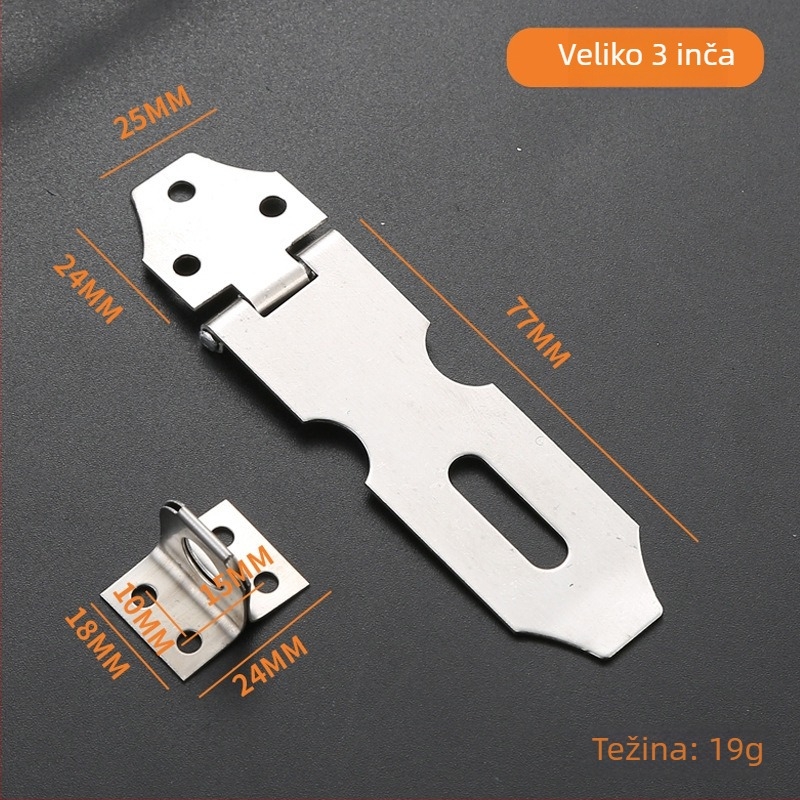 Ploca zaključavanja od nehrđajućeg čelika, model 06 Lock Card, za ladice, ormane, drvene kutije, prozore i vrata, završna obrada wire-drawing, moderan minimalistizam
