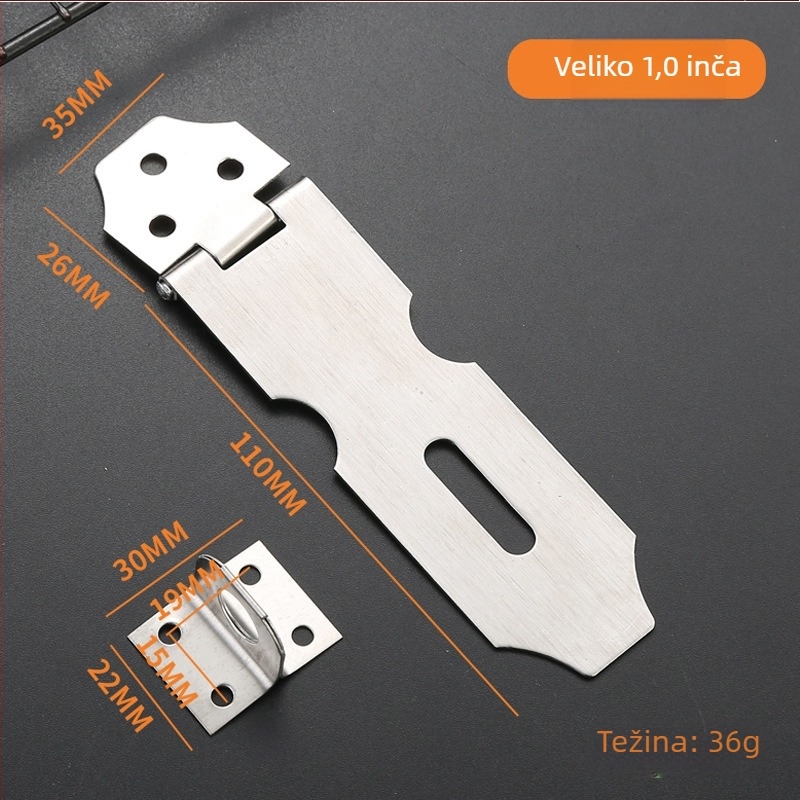Ploca zaključavanja od nehrđajućeg čelika, model 06 Lock Card, za ladice, ormane, drvene kutije, prozore i vrata, završna obrada wire-drawing, moderan minimalistizam