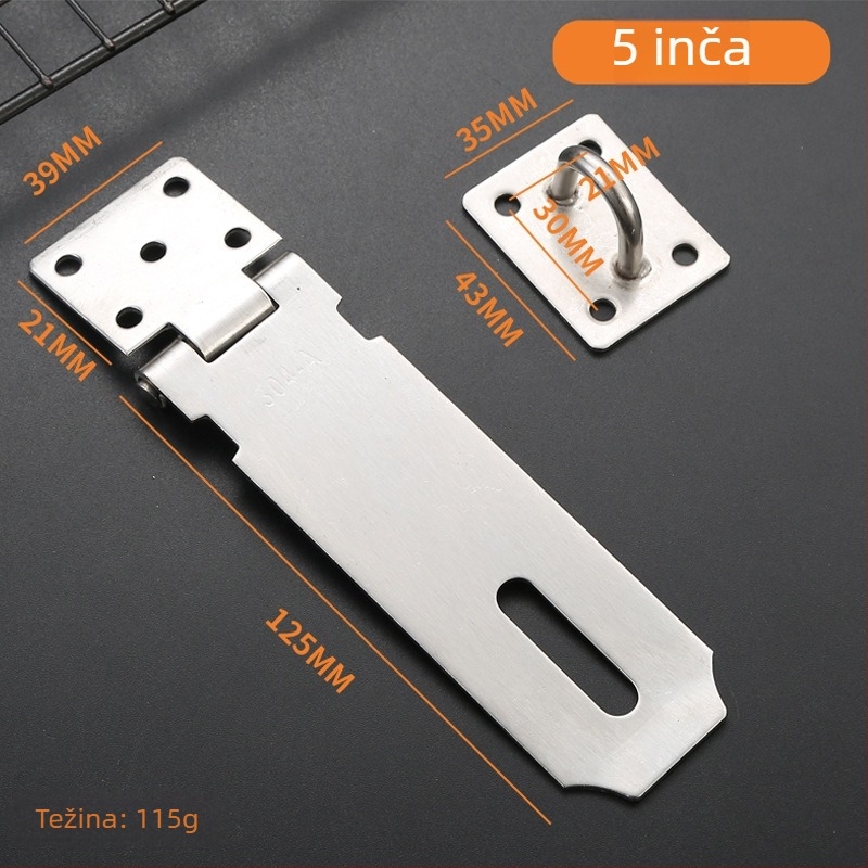 Ploca zaključavanja od nehrđajućeg čelika, model 06 Lock Card, za ladice, ormane, drvene kutije, prozore i vrata, završna obrada wire-drawing, moderan minimalistizam