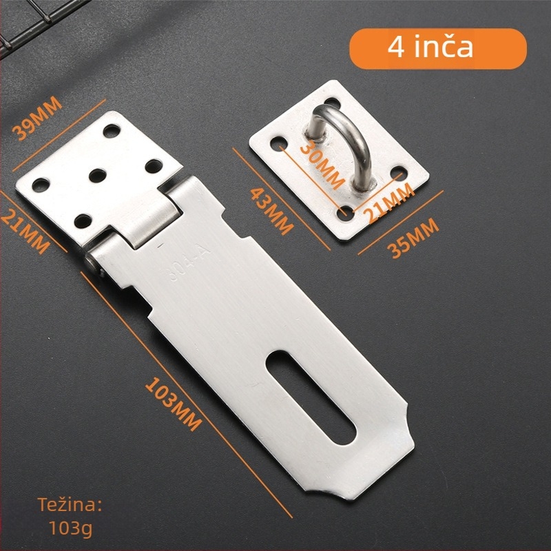 Ploca zaključavanja od nehrđajućeg čelika, model 06 Lock Card, za ladice, ormane, drvene kutije, prozore i vrata, završna obrada wire-drawing, moderan minimalistizam