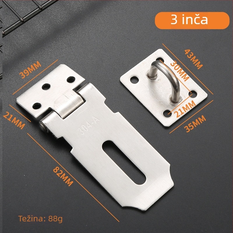 Ploca zaključavanja od nehrđajućeg čelika, model 06 Lock Card, za ladice, ormane, drvene kutije, prozore i vrata, završna obrada wire-drawing, moderan minimalistizam