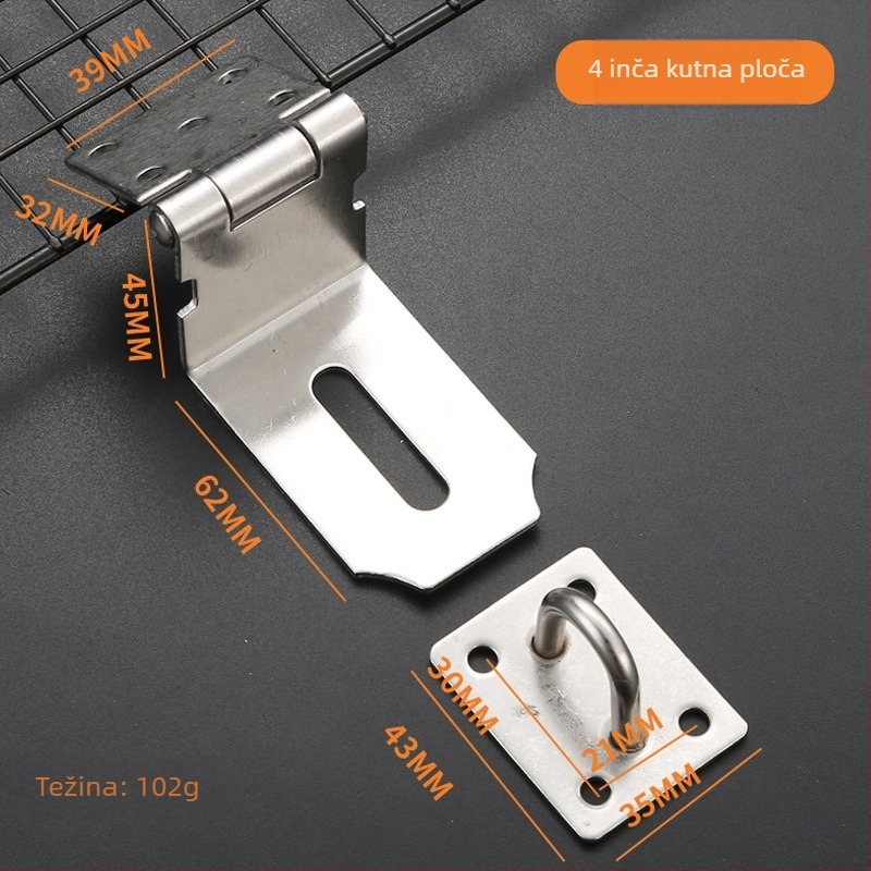 Ploca zaključavanja od nehrđajućeg čelika, model 06 Lock Card, za ladice, ormane, drvene kutije, prozore i vrata, završna obrada wire-drawing, moderan minimalistizam