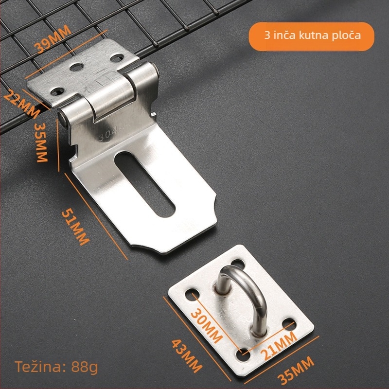 Ploca zaključavanja od nehrđajućeg čelika, model 06 Lock Card, za ladice, ormane, drvene kutije, prozore i vrata, završna obrada wire-drawing, moderan minimalistizam