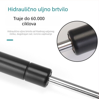 Kratka potporna šipka za vrata s aluminijskim okvirom i staklom — Materijal: hladno valjani čelik + ABS, Proizvodnja: lijevanje pod pritiskom (die casting), Moderan minimalistički stil