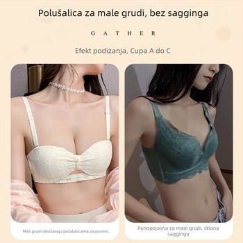 Sutien bez naramenica, push-up, protivklizni, nevidljiv, najlon