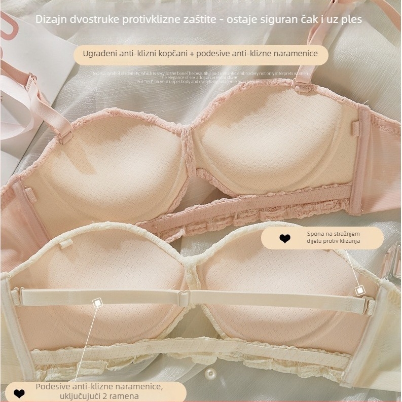 Sutien bez naramenica, push-up, protivklizni, nevidljiv, najlon