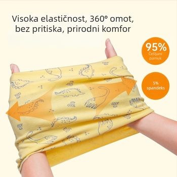 Dječji pamučni šal s karikaturnim uzorkom, pravokutnog oblika, topao za jesen i zimu