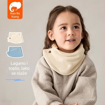 Dječji šal od polar flisa, japansko-korejski stil, jednofarban uzorak, topao za jesen i zimu