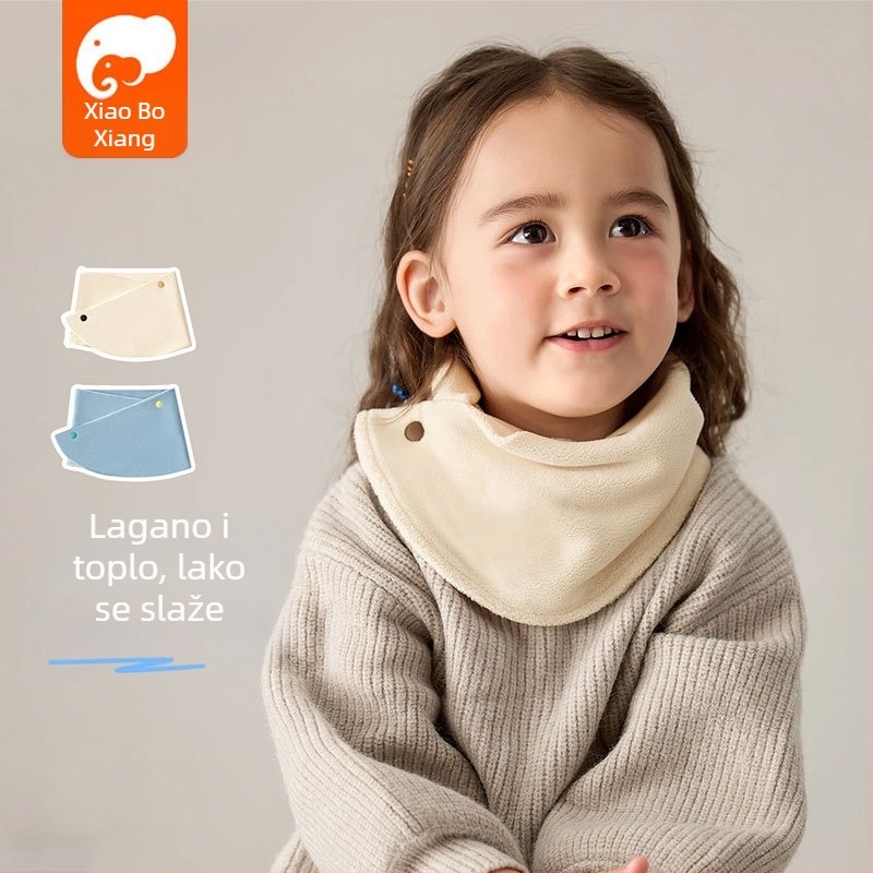 Dječji šal od polar flisa, japansko-korejski stil, jednofarban uzorak, topao za jesen i zimu