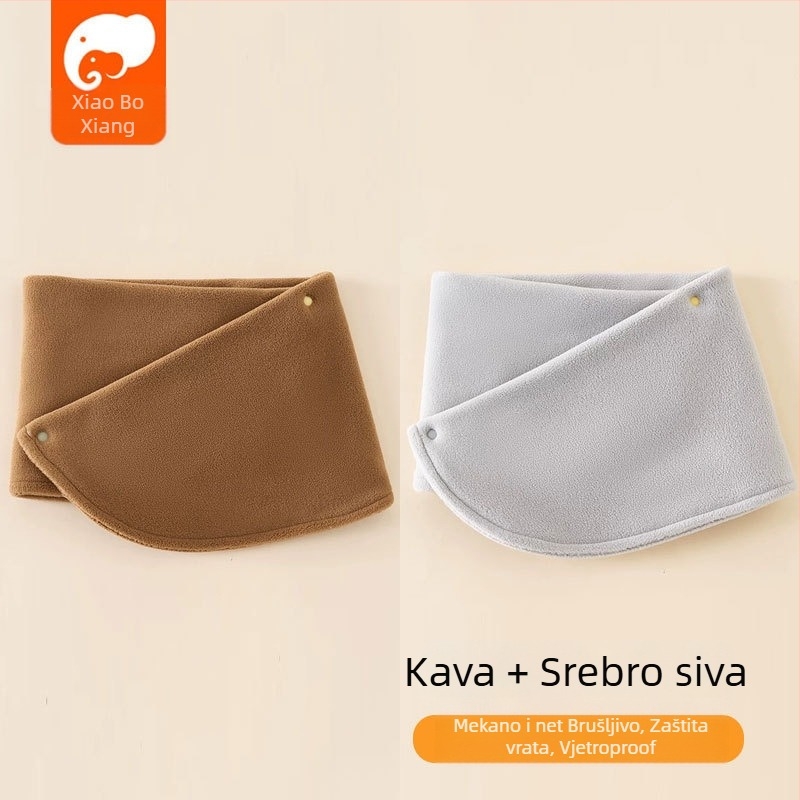 Dječji šal od polar flisa, japansko-korejski stil, jednofarban uzorak, topao za jesen i zimu