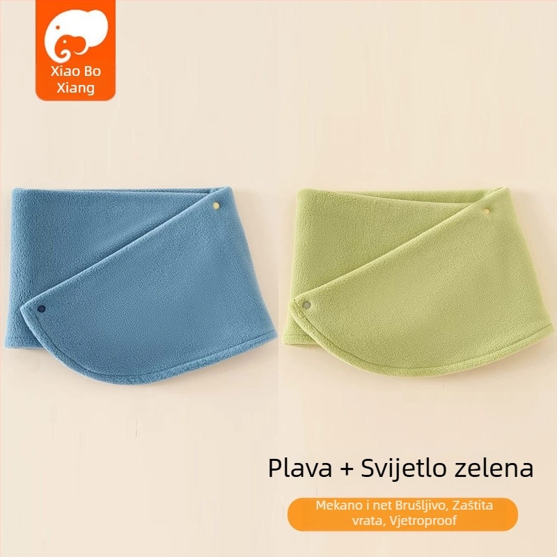 Dječji šal od polar flisa, japansko-korejski stil, jednofarban uzorak, topao za jesen i zimu