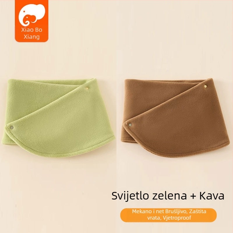 Dječji šal od polar flisa, japansko-korejski stil, jednofarban uzorak, topao za jesen i zimu