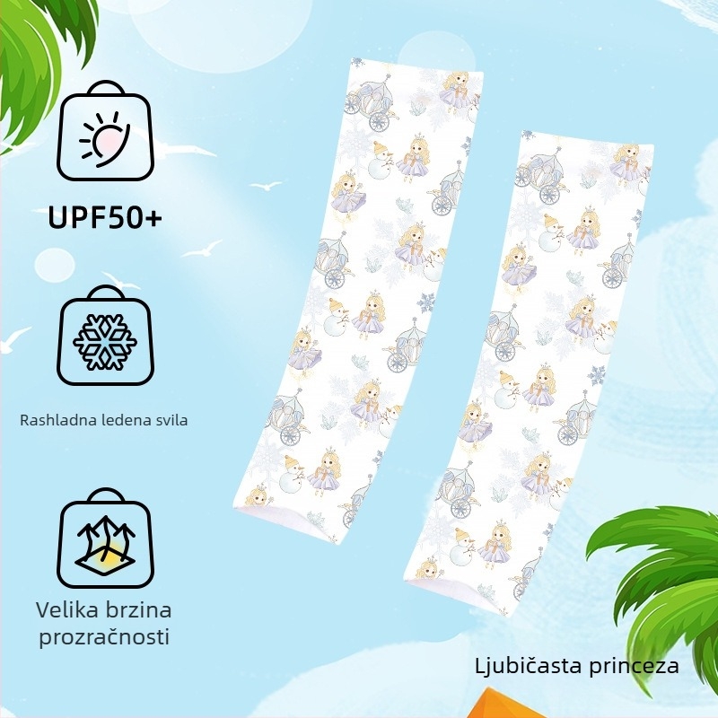 Dječji UV zaštitni rukavi, prozračni, s karikaturnim uzorkom, za dob 1–13 godina